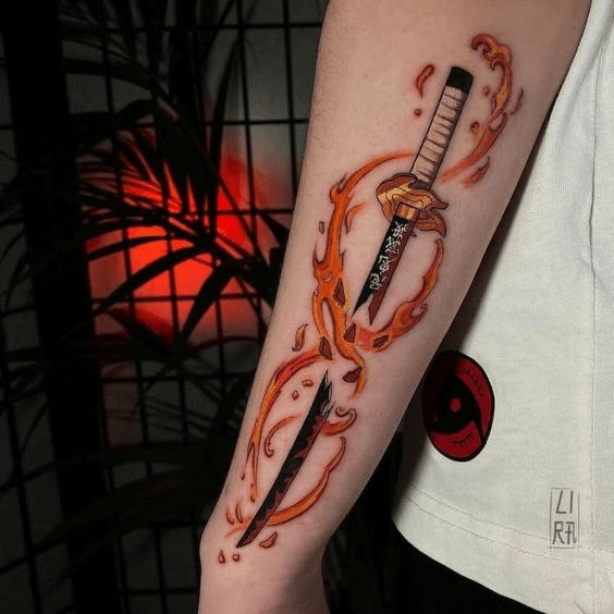 Demon Slayer Sword Tattoo arm